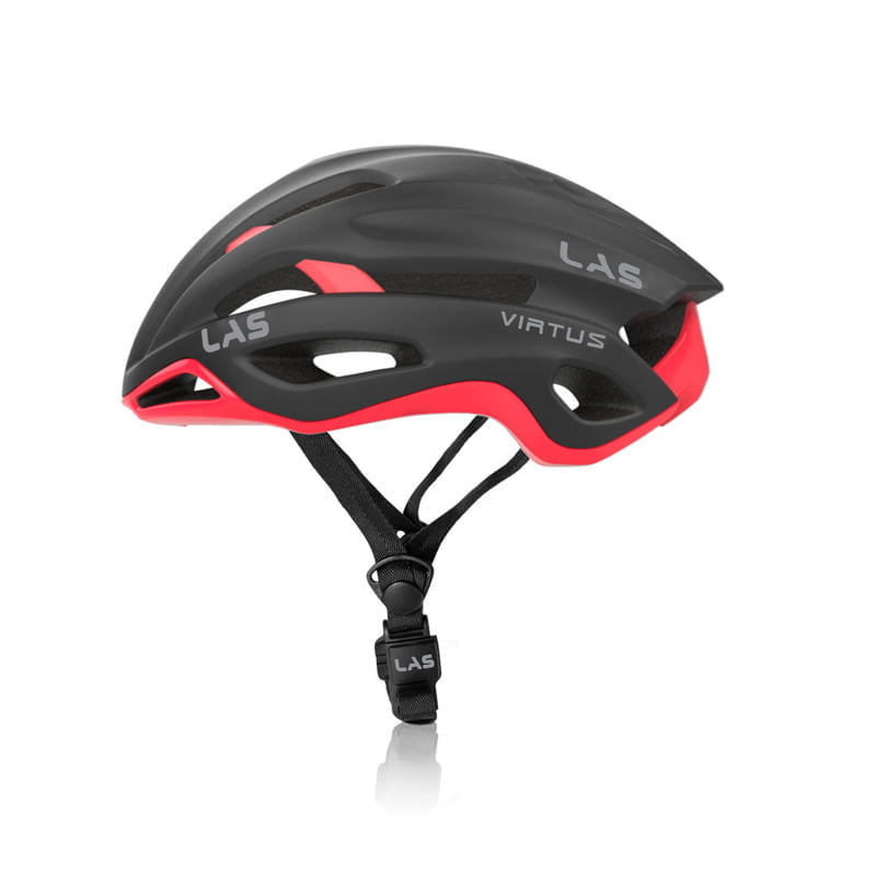 LAS Virtus matte black and red helmet
